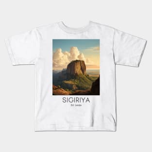 A Vintage Travel Illustration of Sigiriya - Sri Lanka Kids T-Shirt